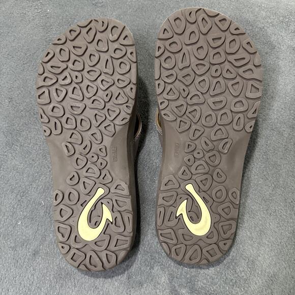 OLUKAI Ohana Men's Flip Flop Sandals Slip On Brown Synthetic Thong Size 8 Beach - Picture 5 of 6